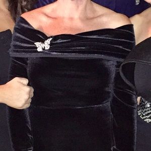 Evening velvet gown.